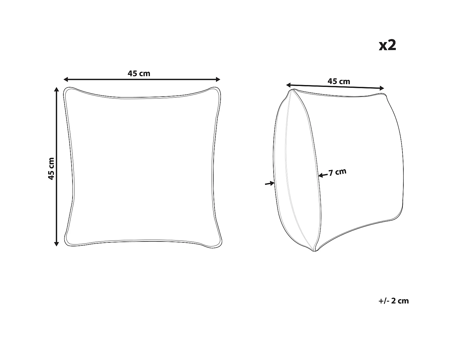 Dekokissen Herzmotiv rosa getuftet 45 x 45 cm 2er Set ASTRANTIA