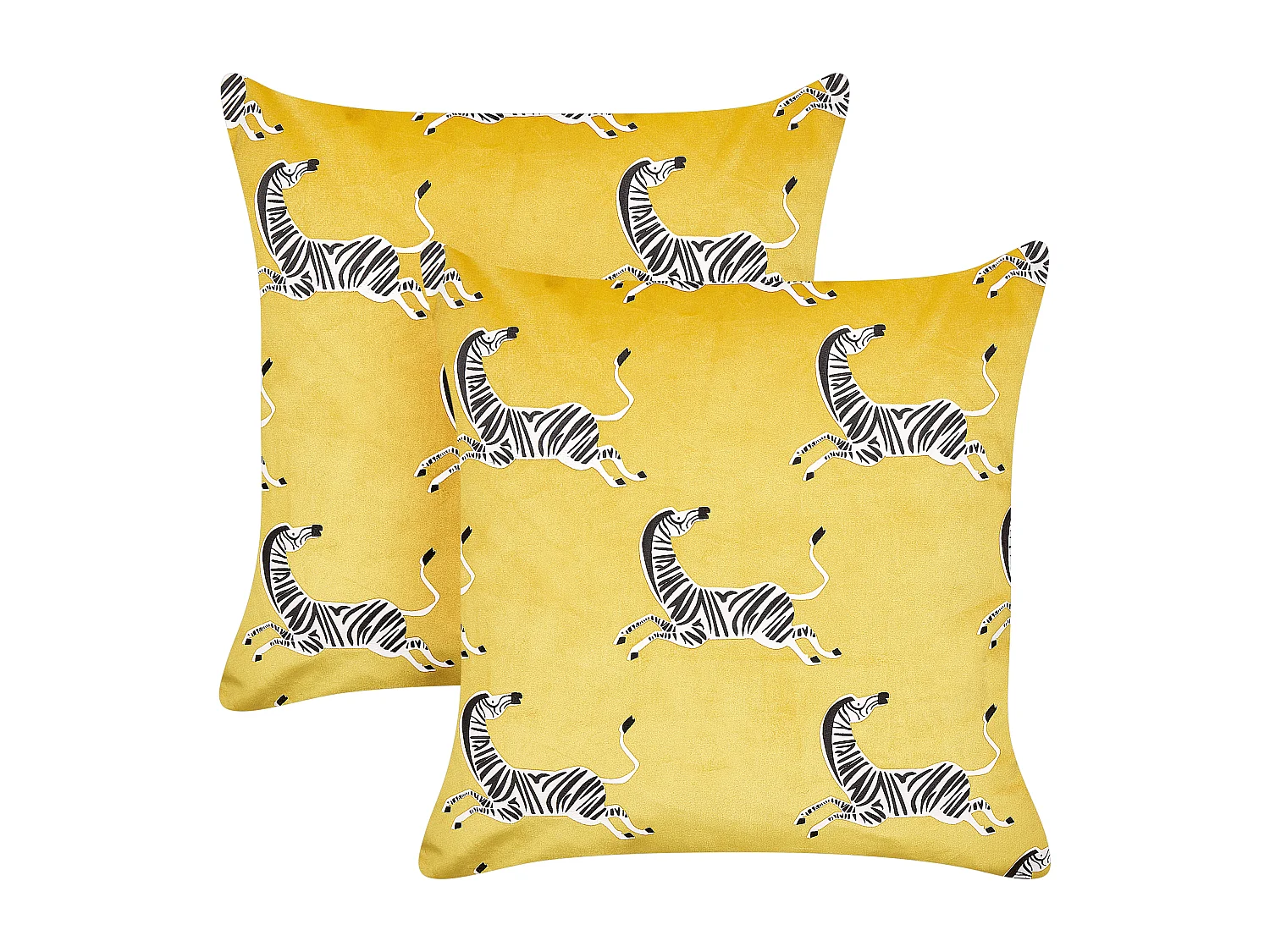 Set van 2 decoratieve kussens ACONITUM Fluweel 45 x 45 cm Geel Dierenprint