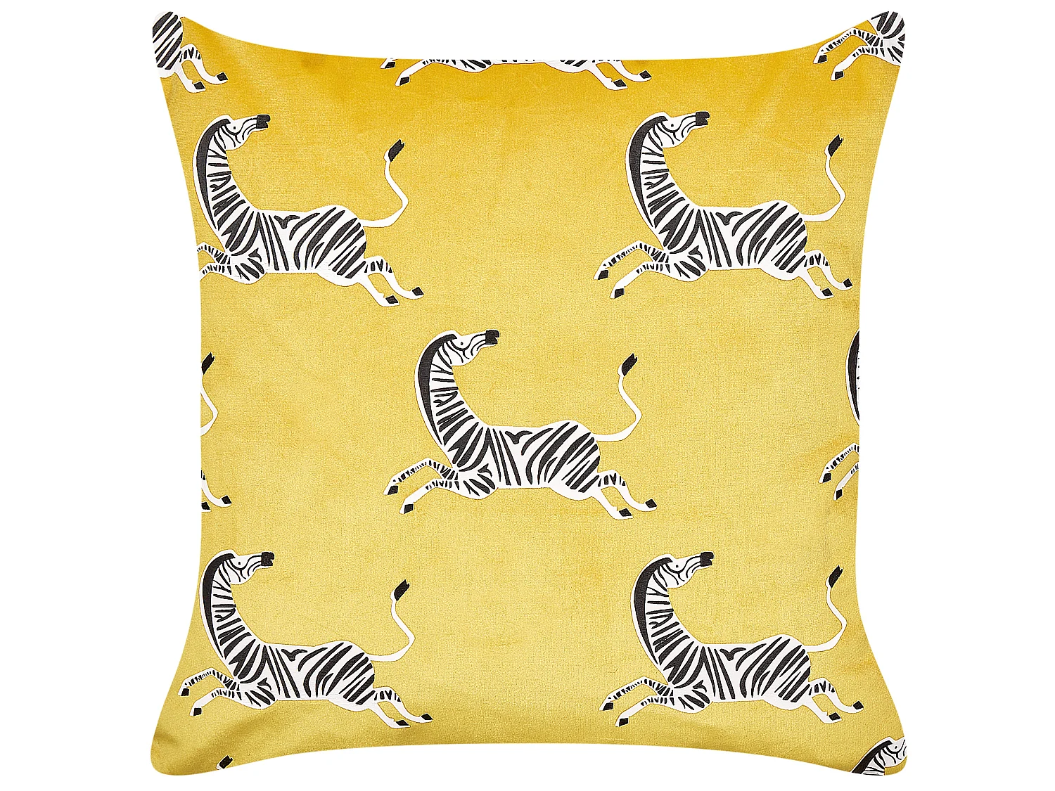 Lot de 2 coussins décoratifs ACONITUM Velours 45 x 45 cm Jaune Motif animal