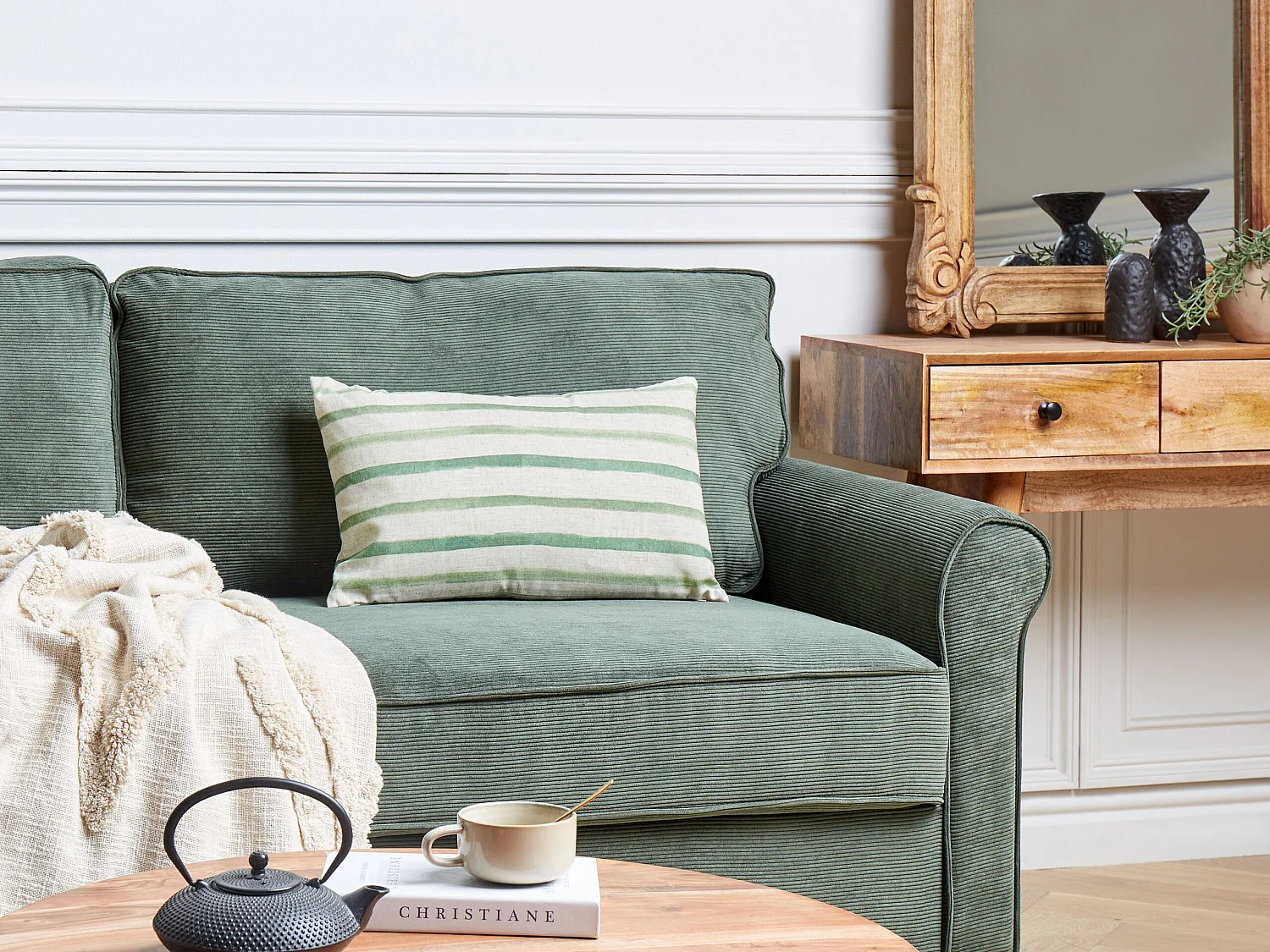 Sierkussen KAFRA 30 x 50 cm Groen Gestreept