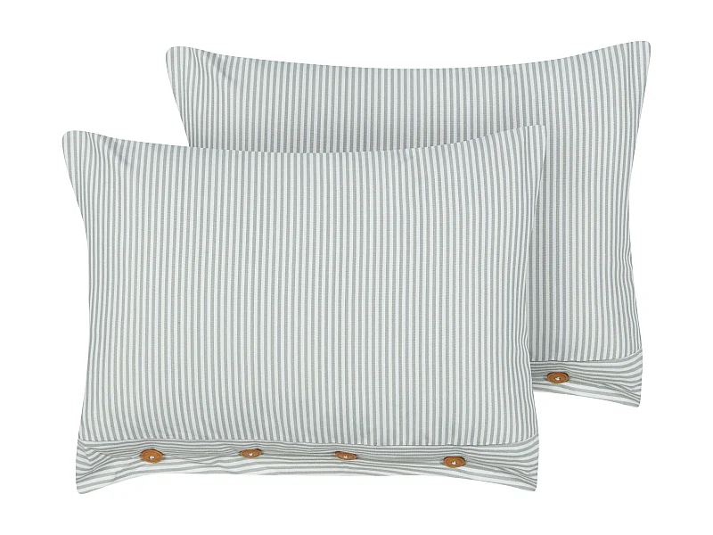 Conjunto de 2 almofadas decorativas SEBRINE 40 x 60 cm Verde menta Às riscas