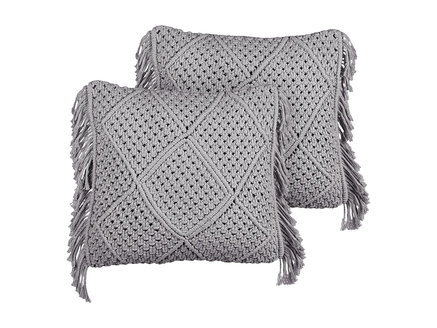 Lot de 2 coussins décoratifs BESHAM Coton 45 x 45 cm Gris Motif géométrique