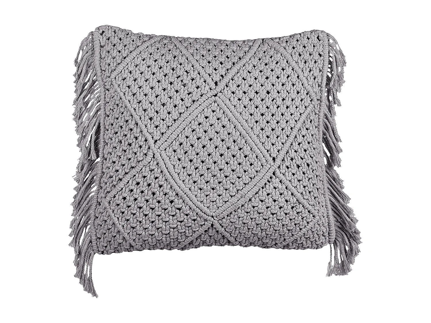 Lot de 2 coussins décoratifs BESHAM Coton 45 x 45 cm Gris Motif géométrique