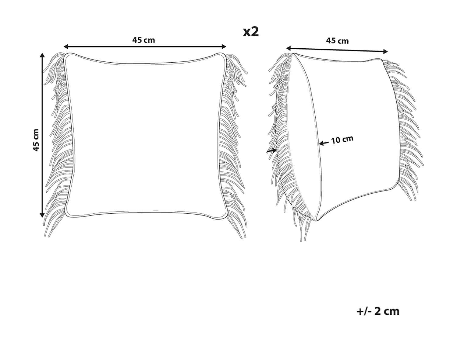 Zestaw 2 poduszek dekoracyjnych BESHAM Bawełna 45 x 45 cm Szary Wzór geometryczny