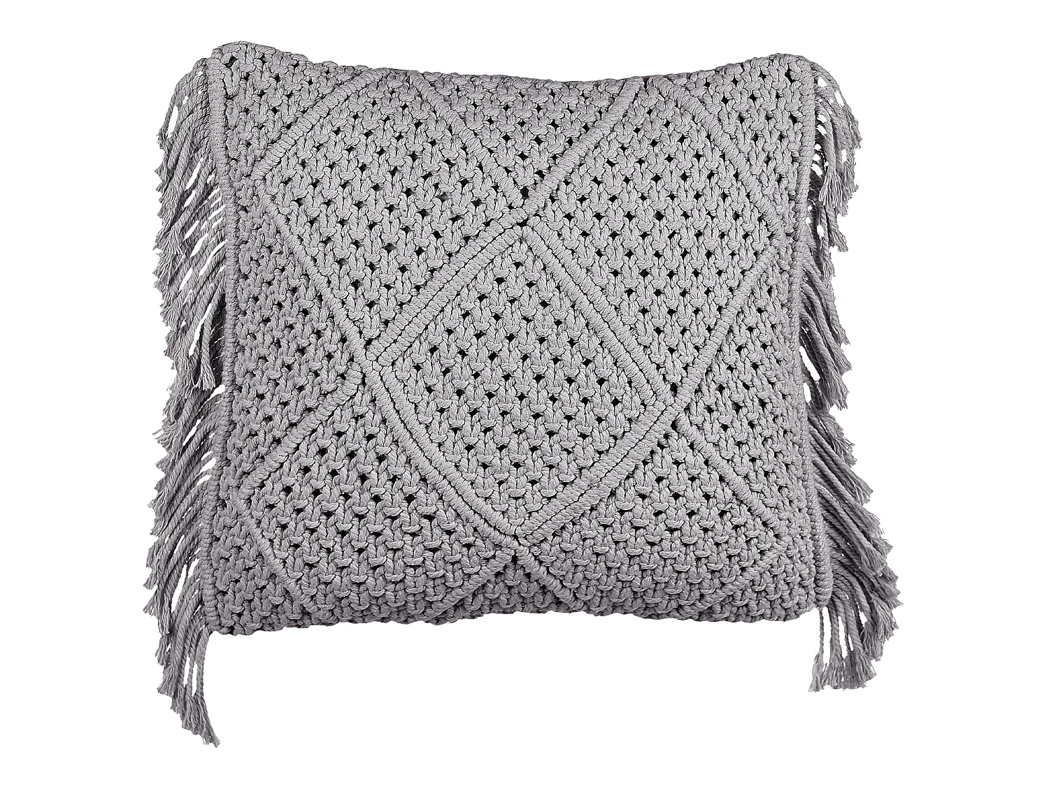 Lot de 2 coussins décoratifs BESHAM Coton 45 x 45 cm Gris Motif géométrique