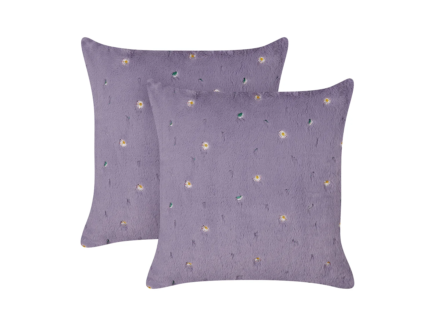 Dekokissen 2er Set LAVATERA 45 x 45 cm Violett Blumenmuster