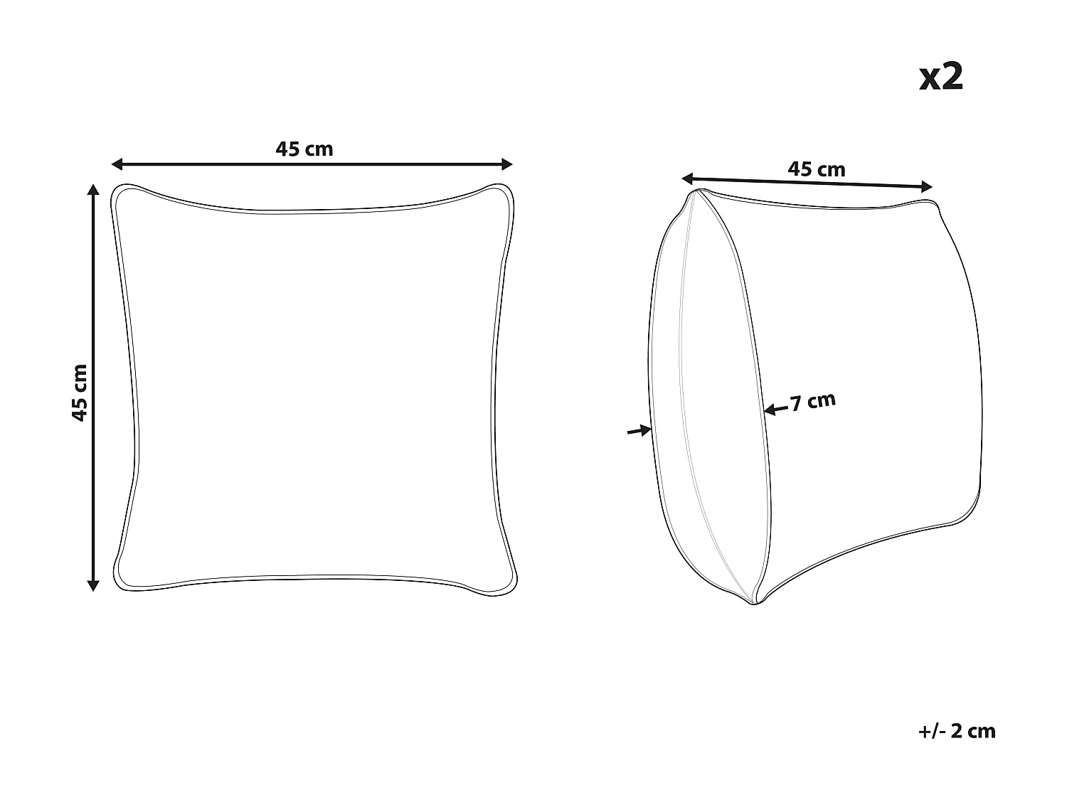Set van 2 decoratieve kussens LAVATERA 45 x 45 cm Paars Bloempatroon