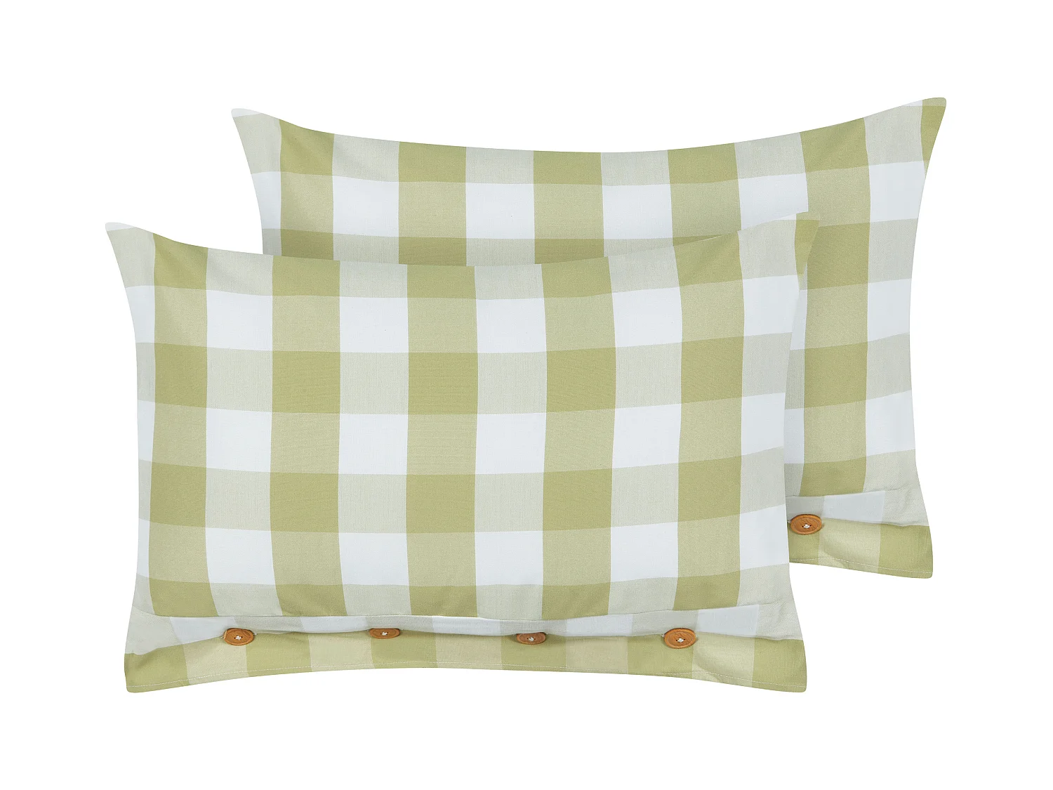 Conjunto de 2 cojines decorativos TAMNINE 40 x 60 cm Verde claro A cuadros