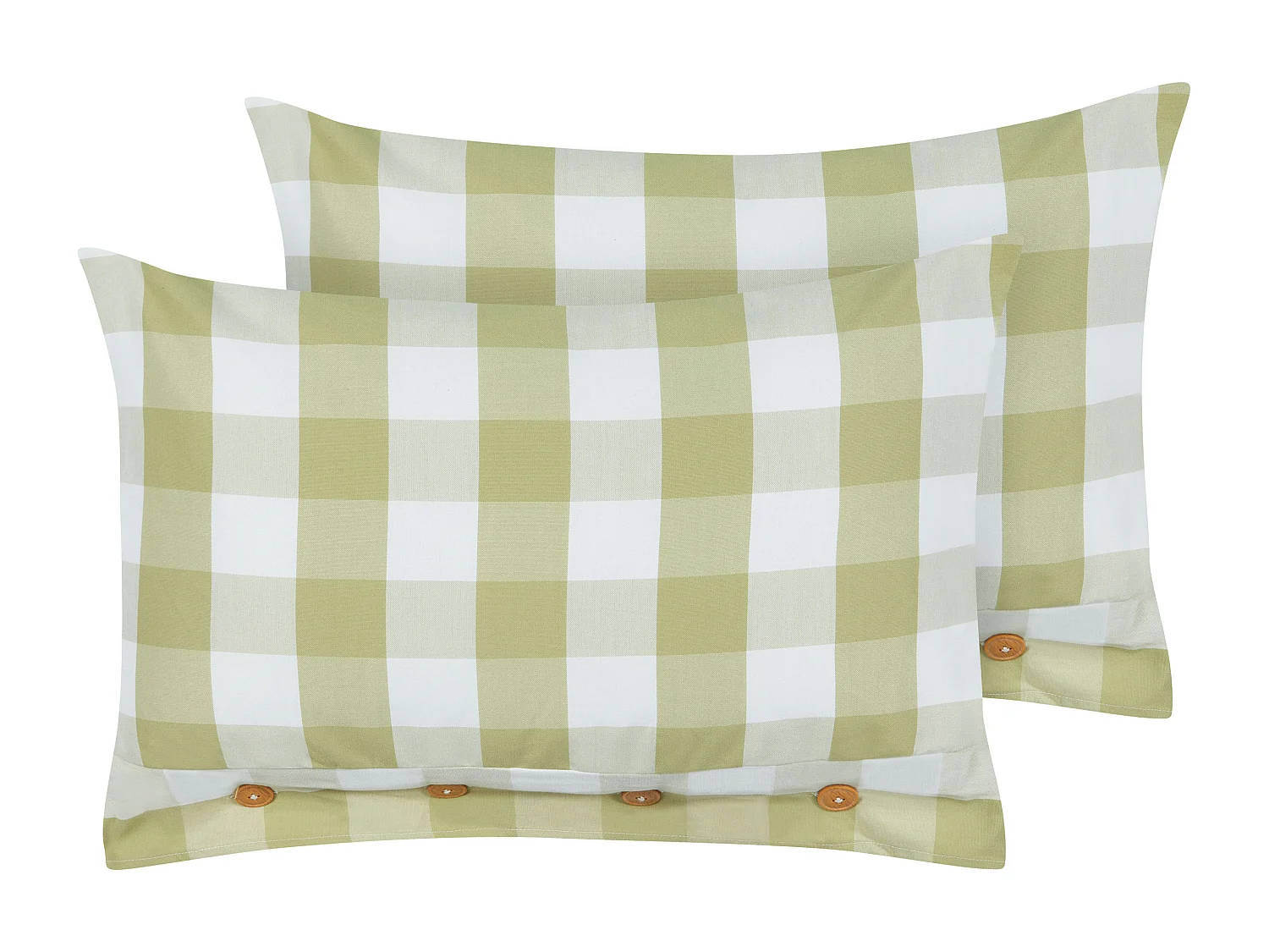 Set van 2 decoratieve kussens TAMNINE 40 x 60 cm Lichtgroen Geblokt patroon