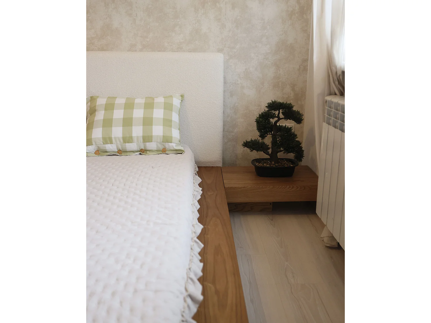 Set van 2 decoratieve kussens TAMNINE 40 x 60 cm Lichtgroen Geblokt patroon