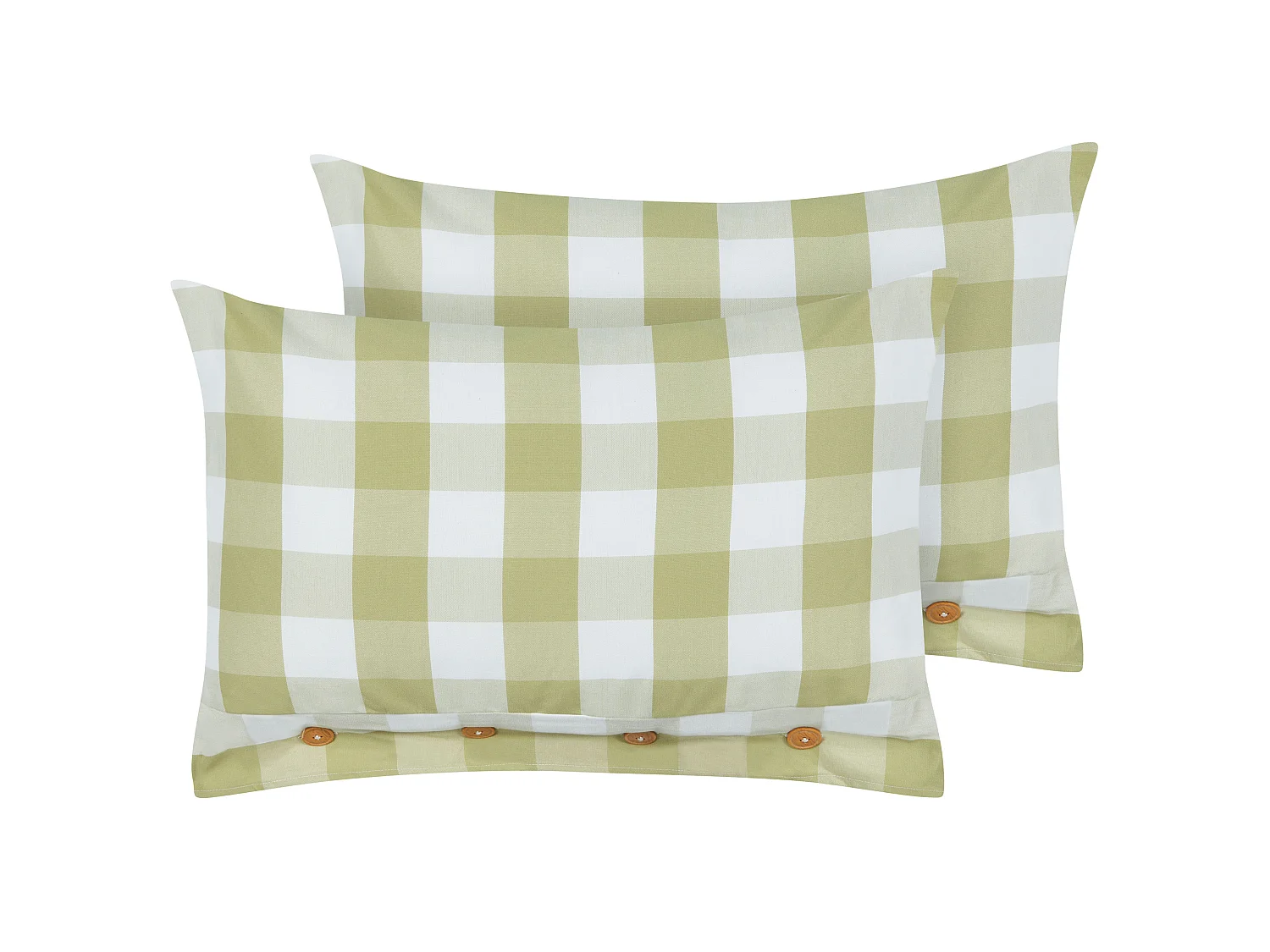 Set van 2 decoratieve kussens TAMNINE 40 x 60 cm Lichtgroen Geblokt patroon