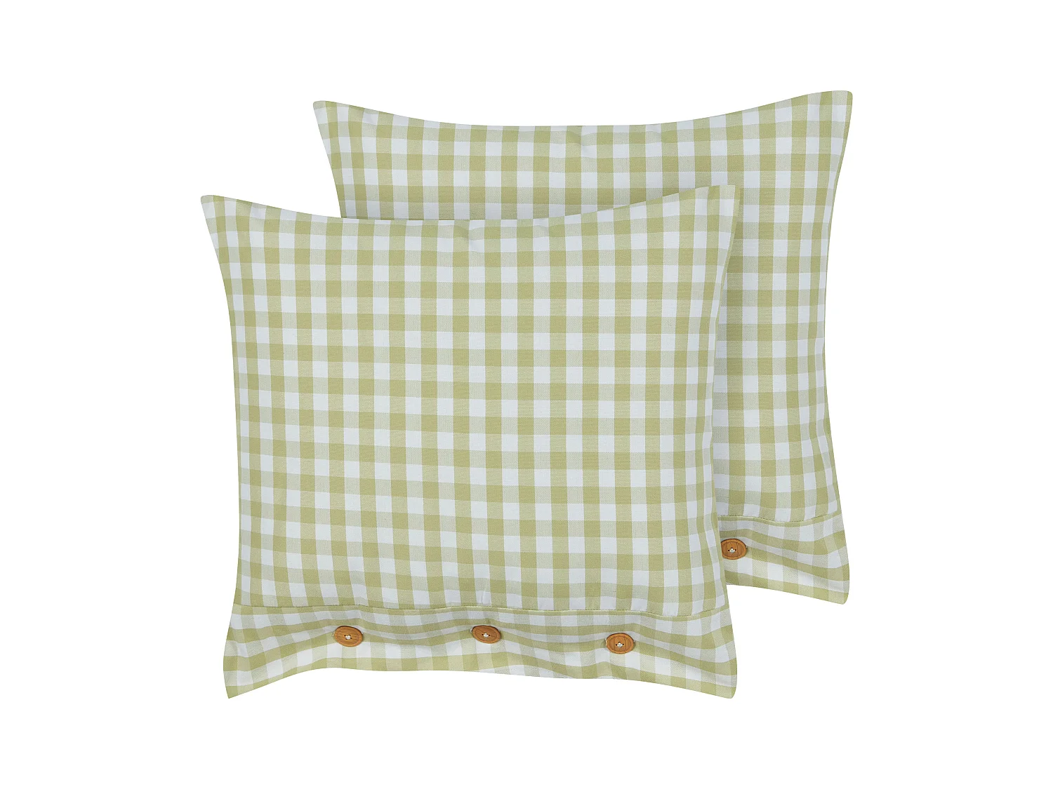 Set di 2 cuscini TALYA 45 x 45 cm Verde oliva Trama a scacchi