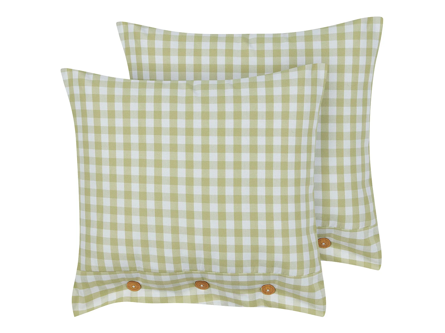 Set di 2 cuscini TALYA 45 x 45 cm Verde oliva Trama a scacchi