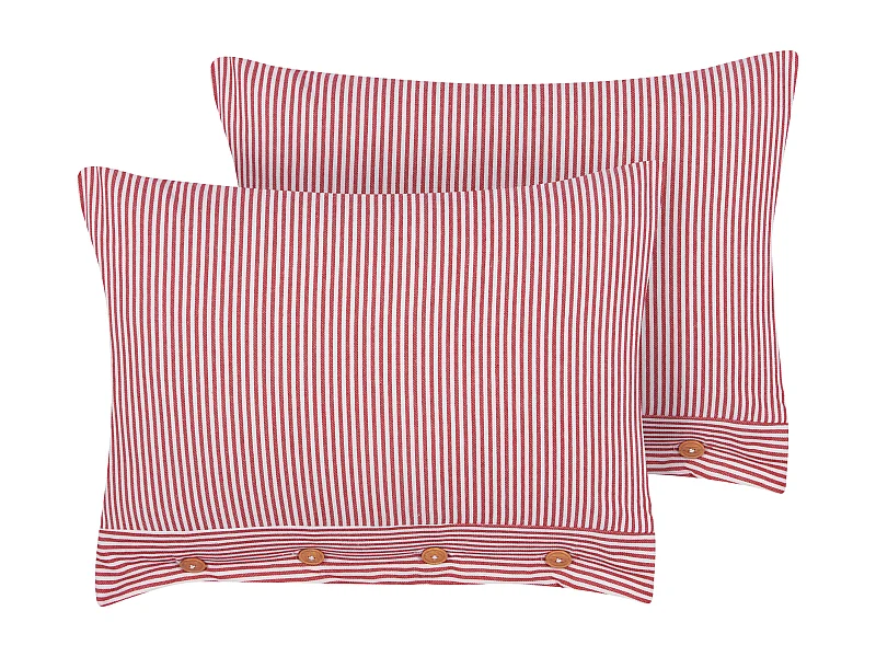 Set di 2 cuscini AALITA Cotone 40 x 60 cm Rosso A strisce