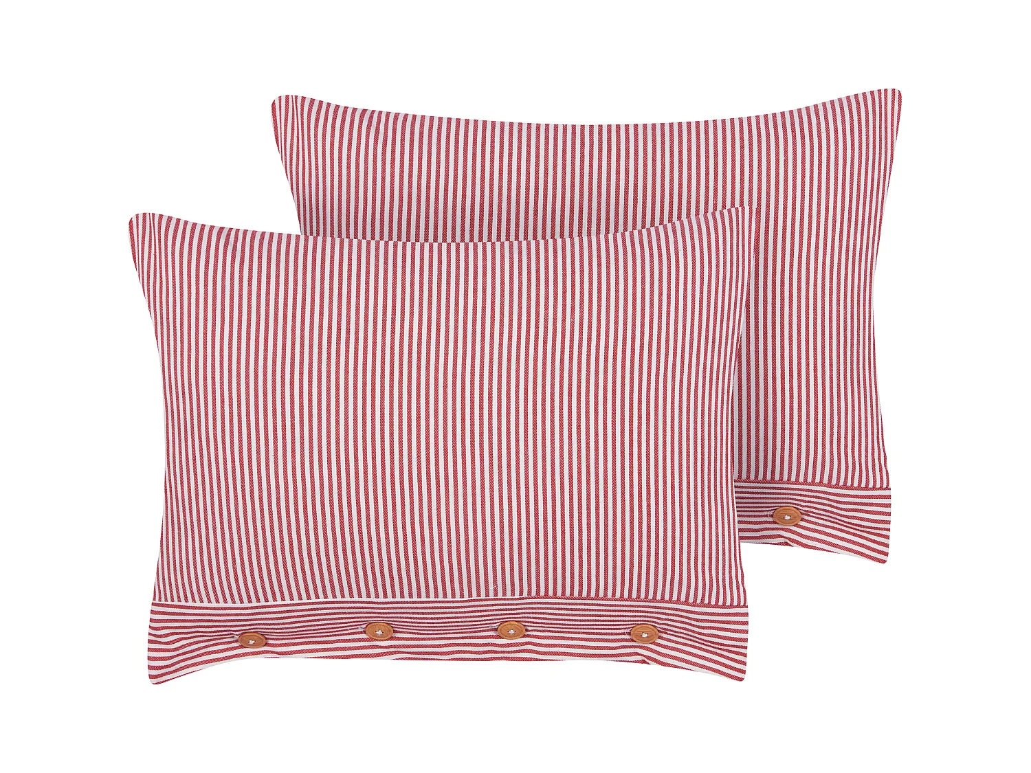 Lot de 2 coussins décoratifs AALITA Coton 40 x 60 cm Rouge À rayure