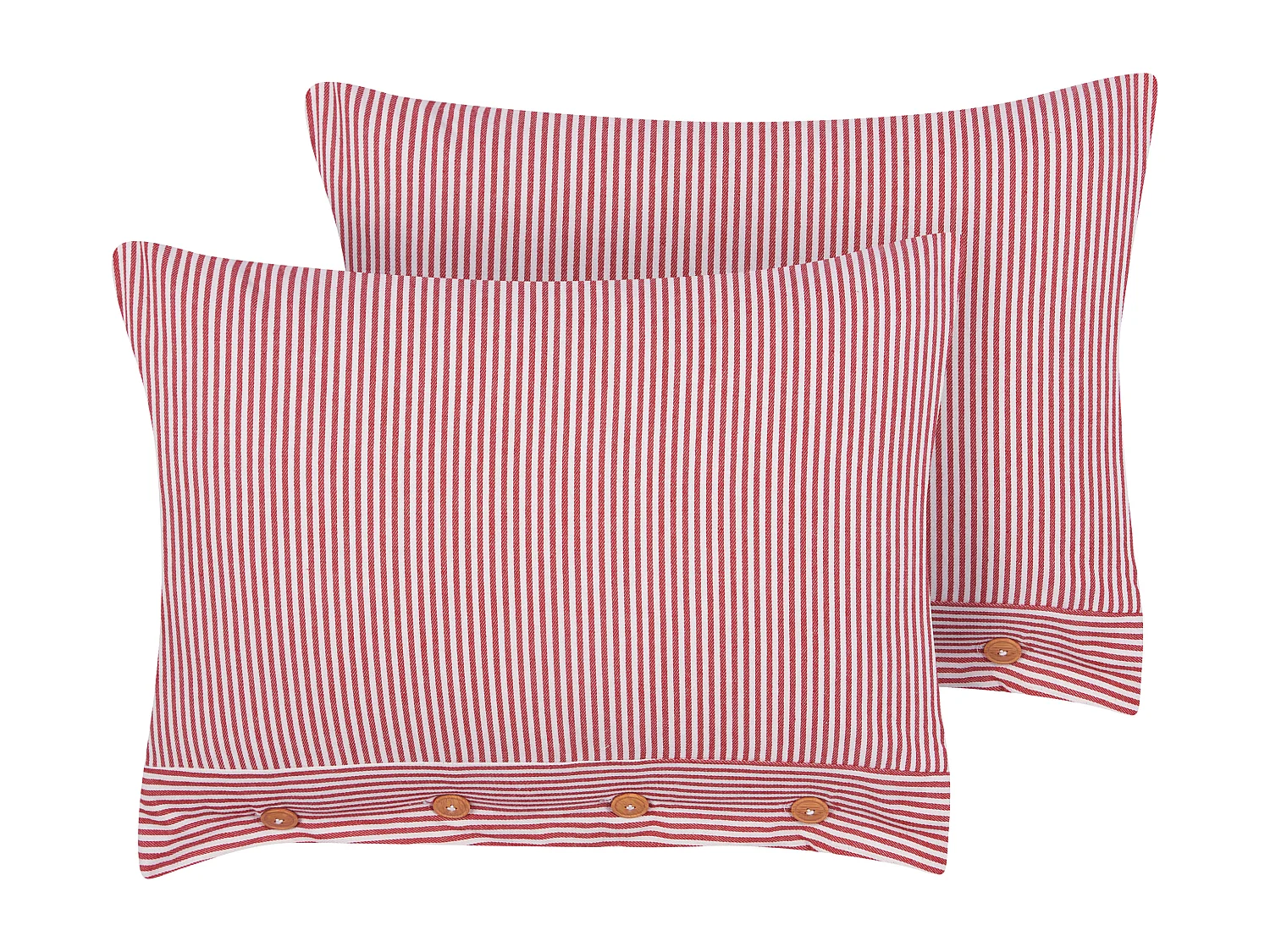 Lot de 2 coussins décoratifs AALITA Coton 40 x 60 cm Rouge À rayure