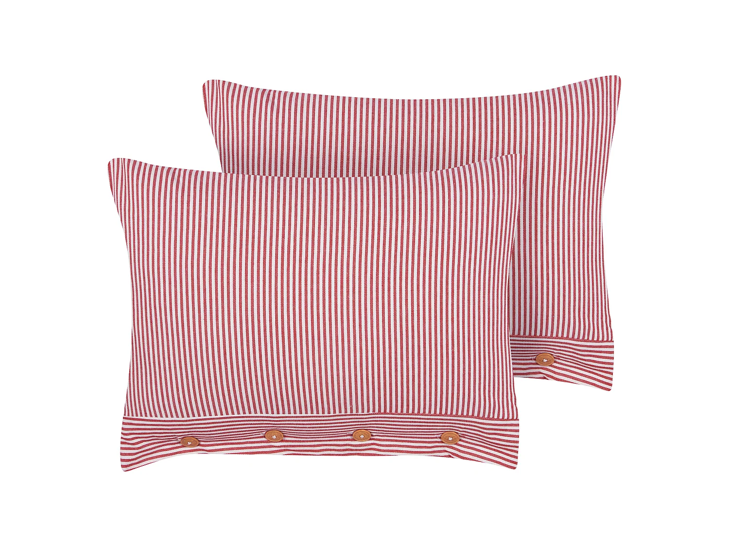 Lot de 2 coussins décoratifs AALITA Coton 40 x 60 cm Rouge À rayure