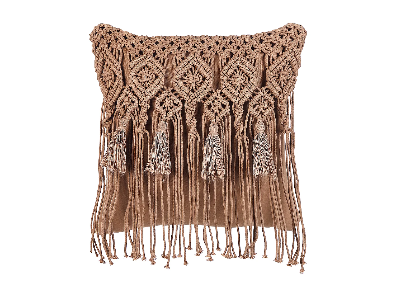 Set di 2 cuscini BAMIAN Cotone 45 x 45 cm Marrone chiaro Trama geometrica