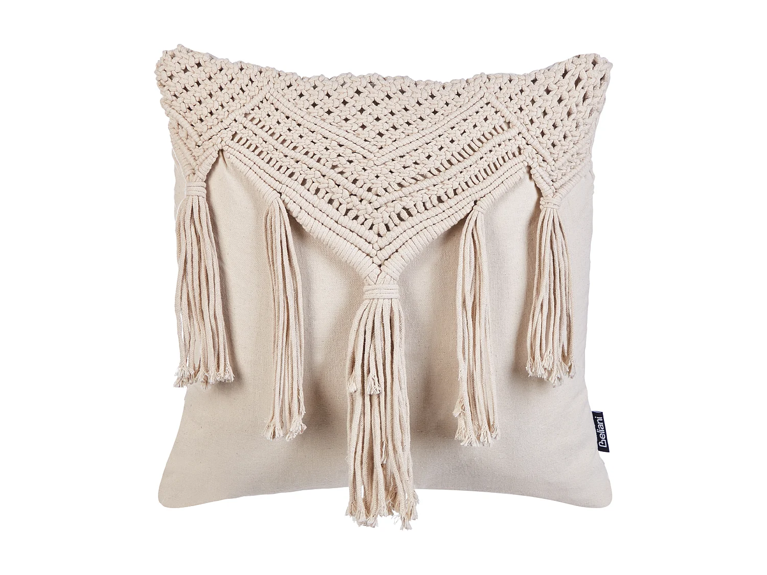 Lot de 2 coussins décoratifs BEDADI Coton 45 x 45 cm Beige clair Motif géométrique