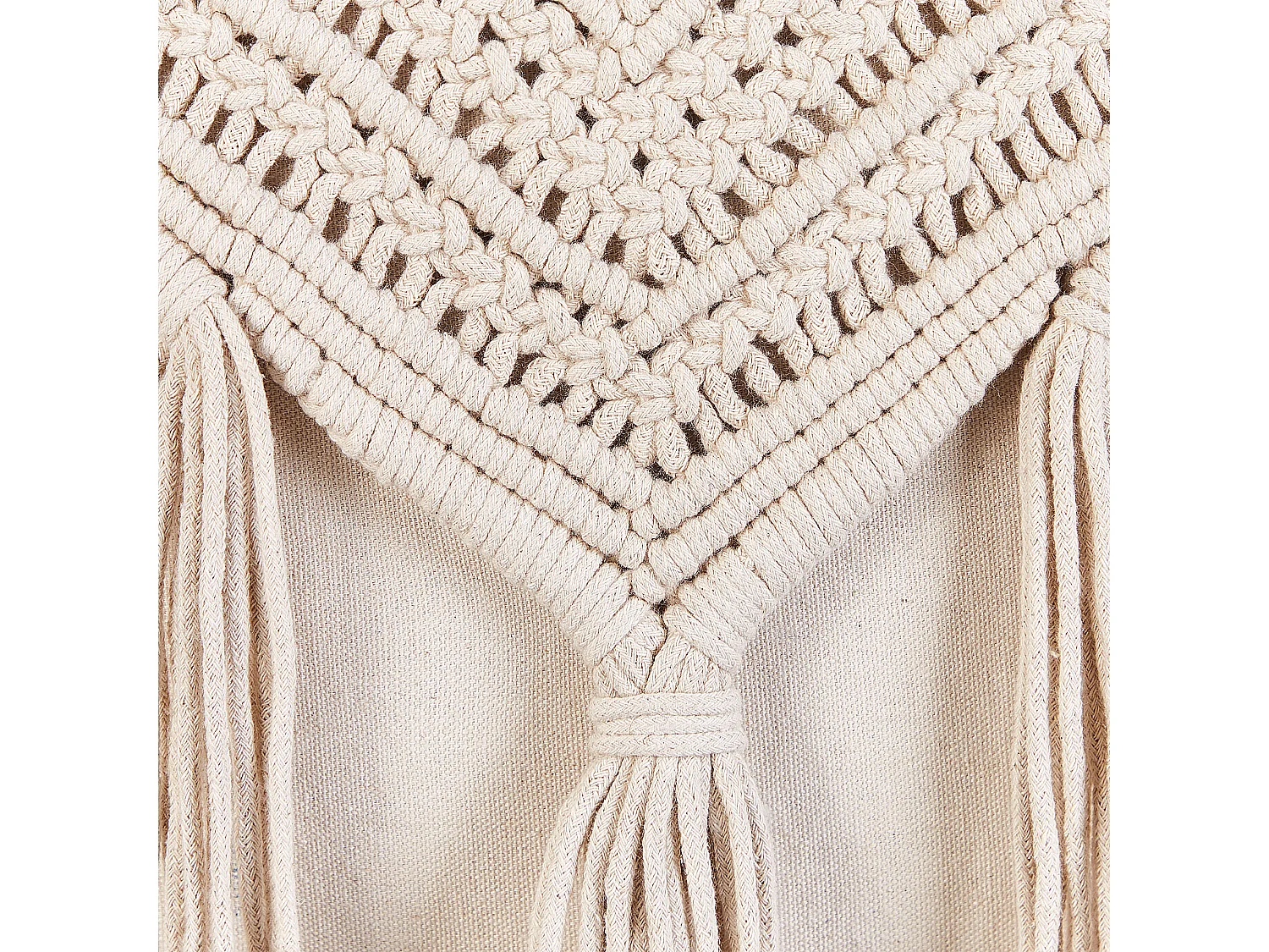 Lot de 2 coussins décoratifs BEDADI Coton 45 x 45 cm Beige clair Motif géométrique