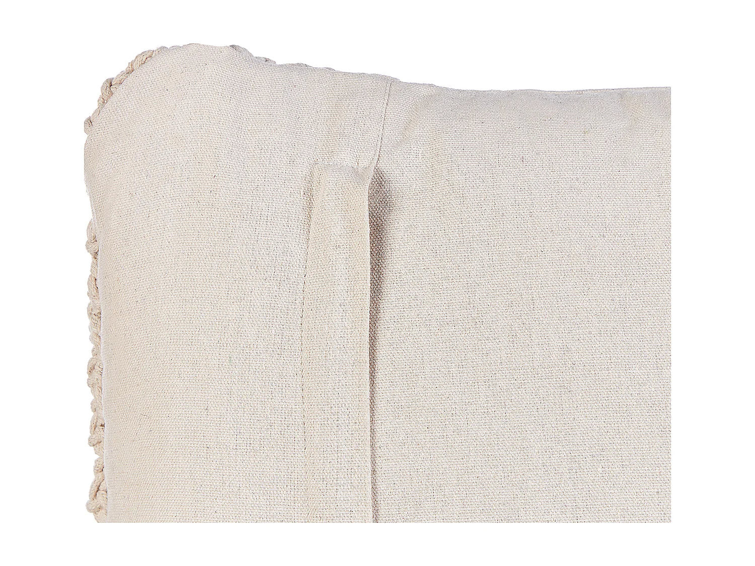 Dekokissen 2er Set Baumwolle beige 45 x 45 cm Makramee Design mit Fransen Bedadi