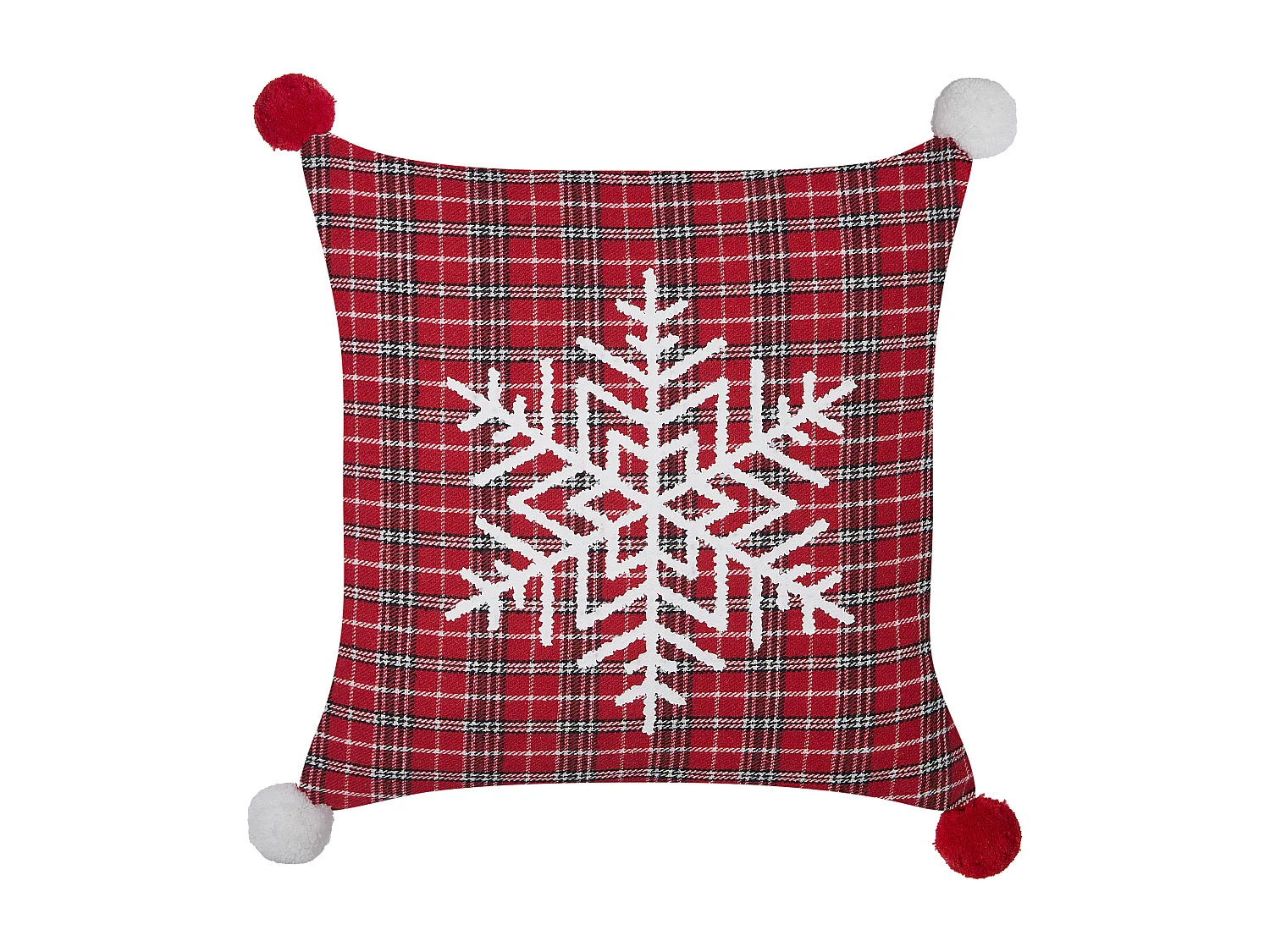 Conjunto de 2 cojines decorativos LONICERA 45 x 45 cm Rojo Patrón navideño
