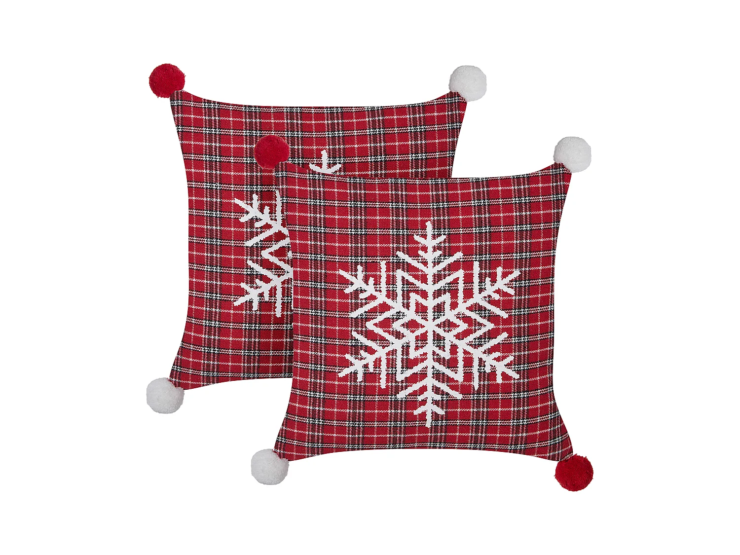Lot de 2 coussins décoratifs LONICERA 45 x 45 cm Rouge Motif de Noël