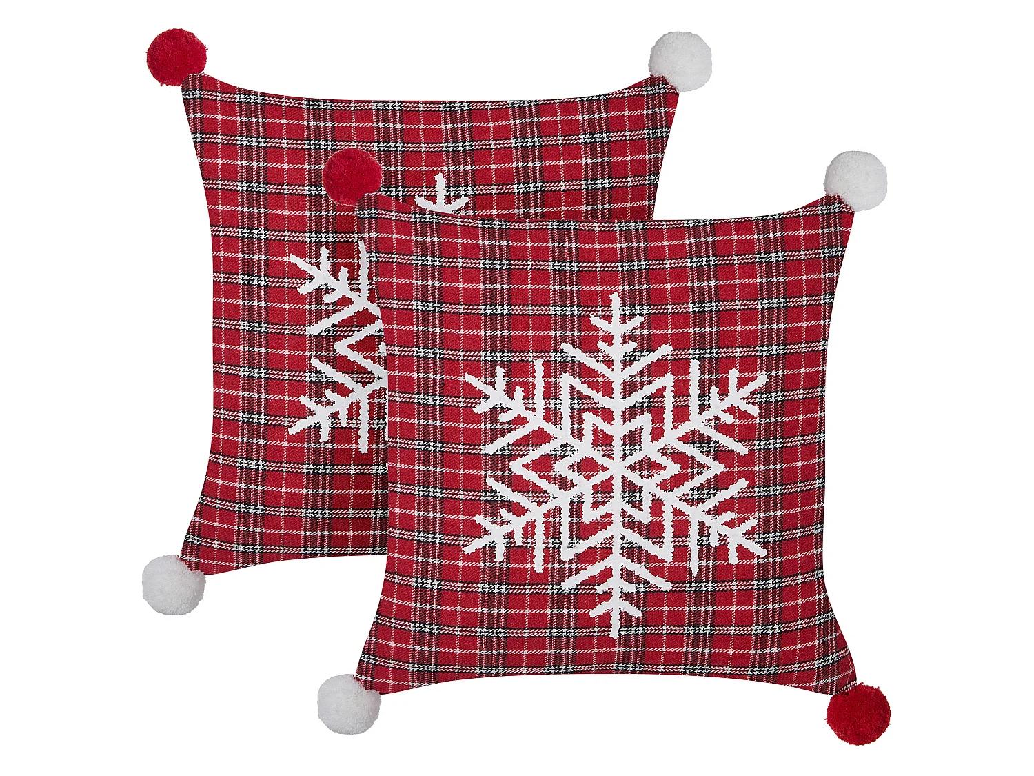Lot de 2 coussins décoratifs LONICERA 45 x 45 cm Rouge Motif de Noël