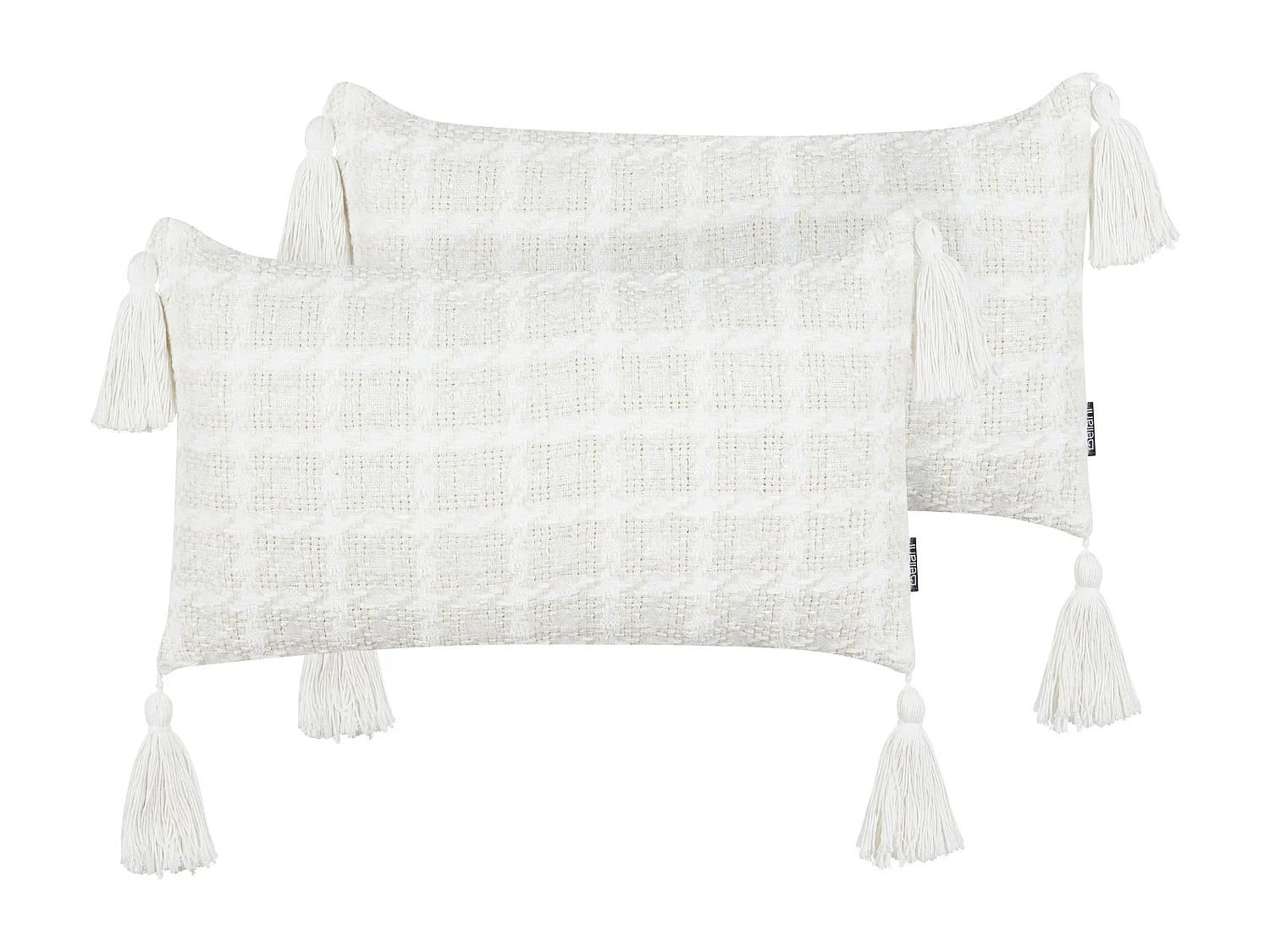 Set di 2 cuscini DOURIS 30 x 60 cm Beige chiaro Trama a scacchi