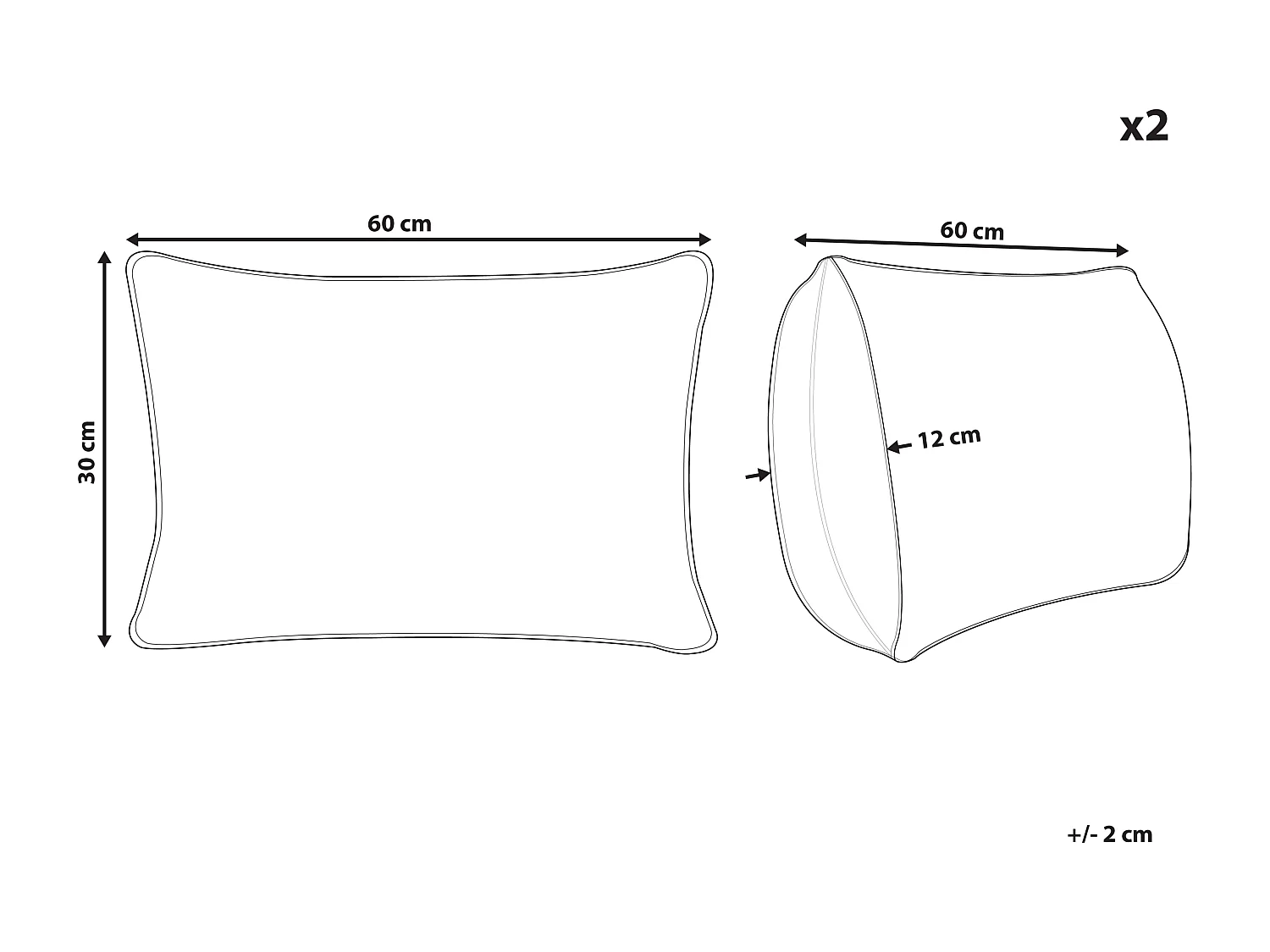Set di 2 cuscini DOURIS 30 x 60 cm Beige chiaro Trama a scacchi