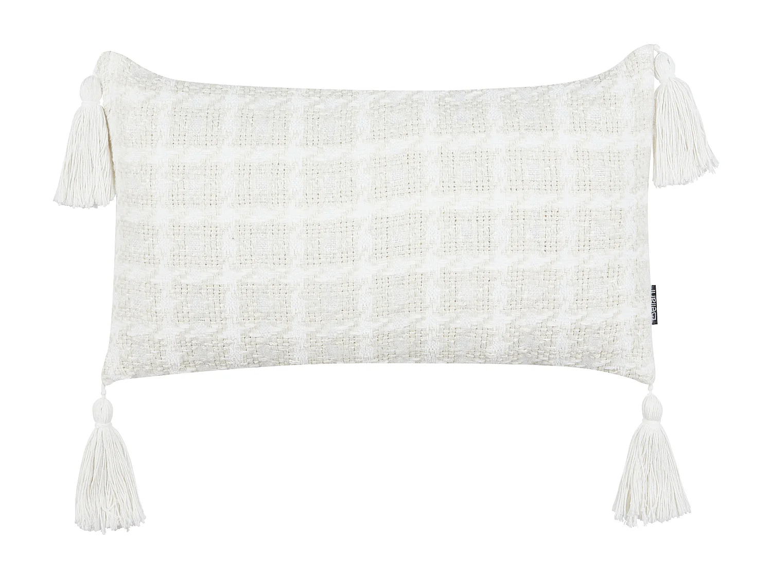 Set di 2 cuscini DOURIS 30 x 60 cm Beige chiaro Trama a scacchi