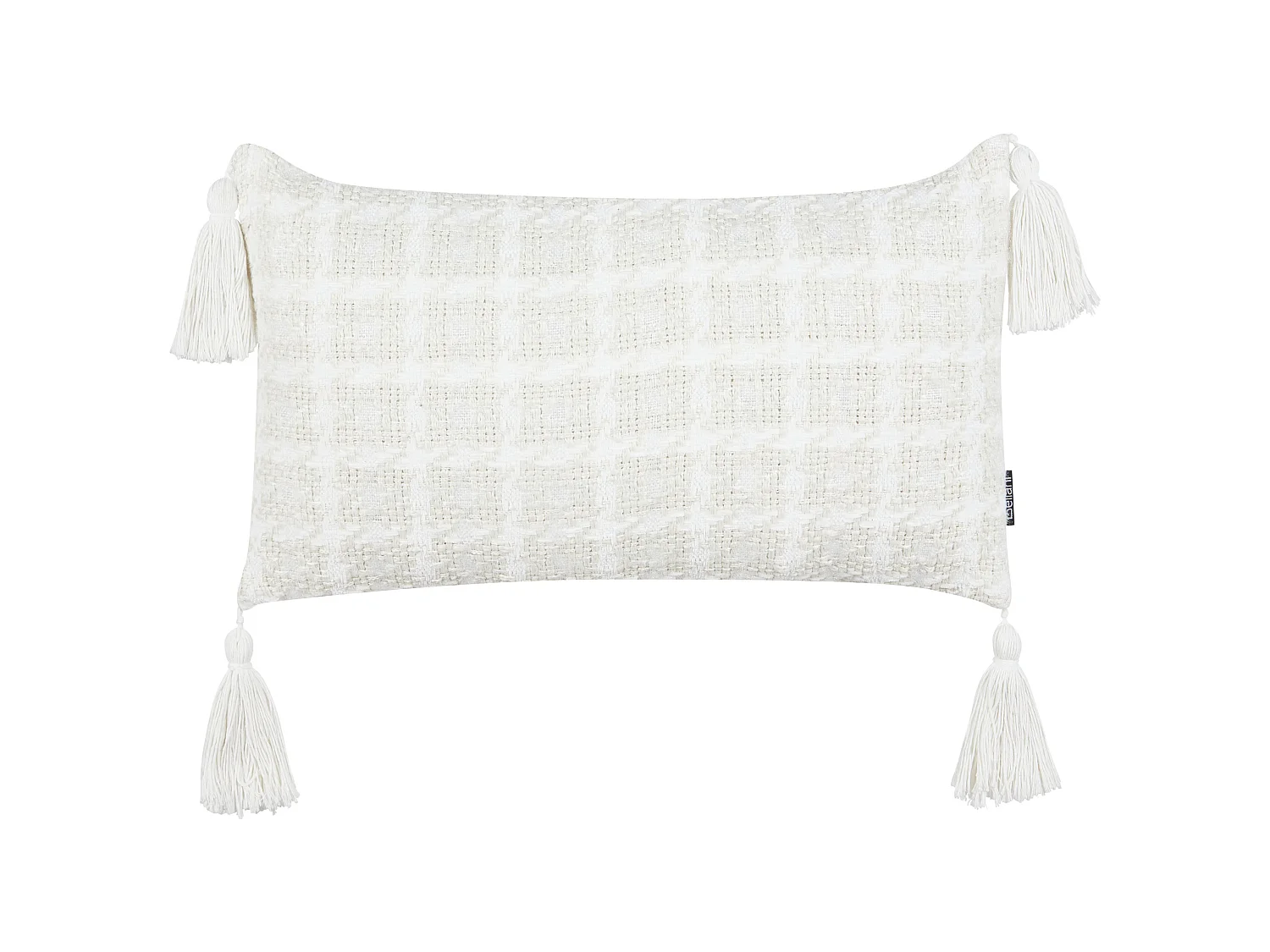 Lot de 2 coussins décoratifs DOURIS 30 x 60 cm Beige clair À carreaux