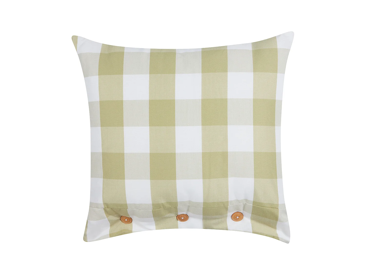 Cojín decorativo TAMNINE 45 x 45 cm Verde claro A cuadros