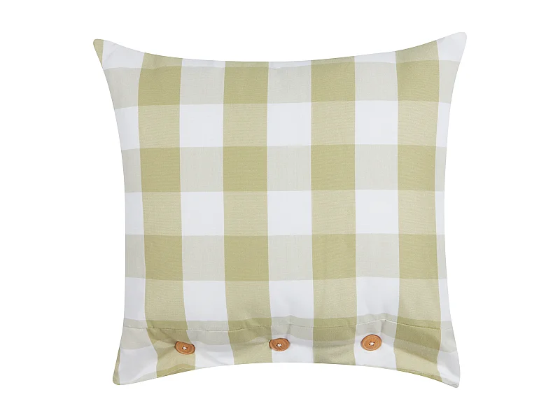 Cuscino decorativo TAMNINE 45 x 45 cm Verde chiaro Trama a scacchi