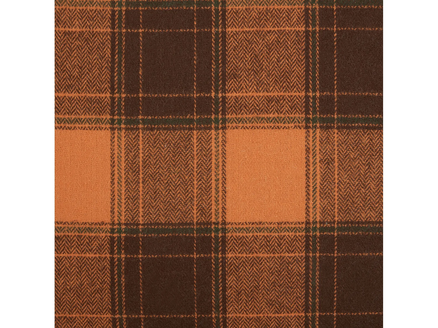 Dekokissen Stoff orange / schwarz kariert 40x70 cm mit Füllung Fransen Barja