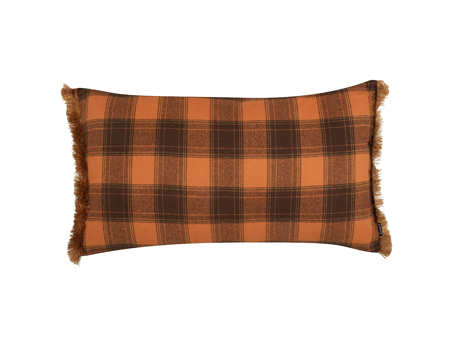 Throw Cushion BARJA 40 x 70 cm Orange Checked