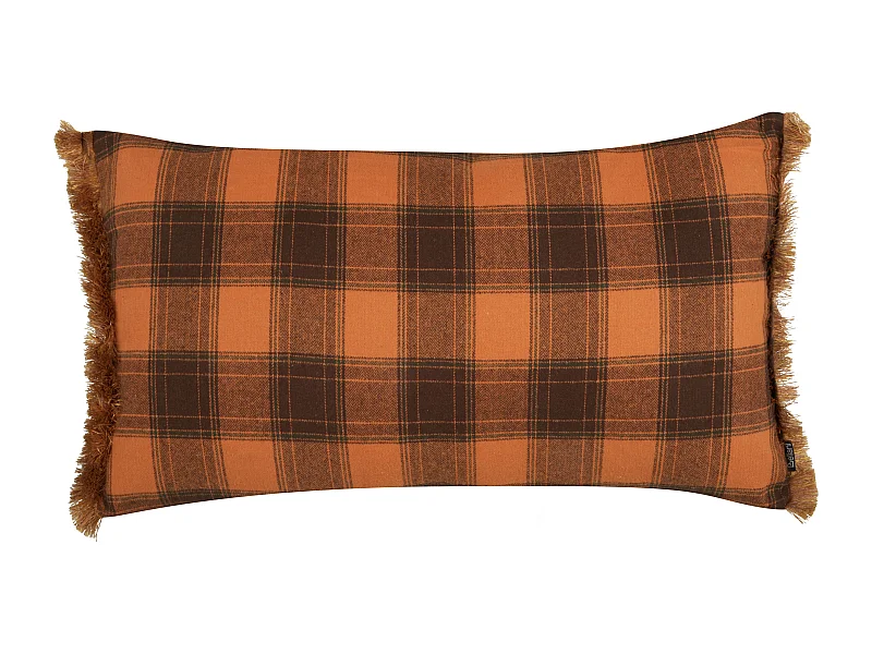 Sierkussen BARJA 40 x 70 cm Oranje Geblokt patroon