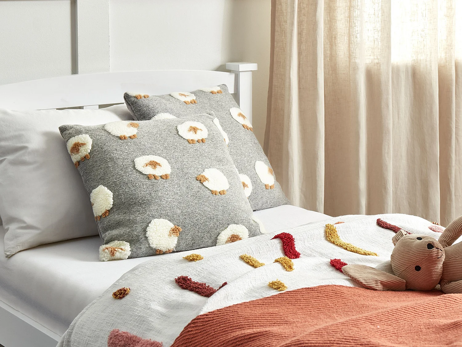 Lot de 2 coussins décoratifs EINADIA 45 x 45 cm Gris