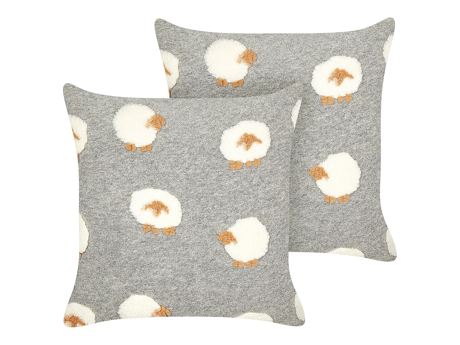 Sierkussen set van 2 schapenmotief grijs 45 x 45 cm EINADIA