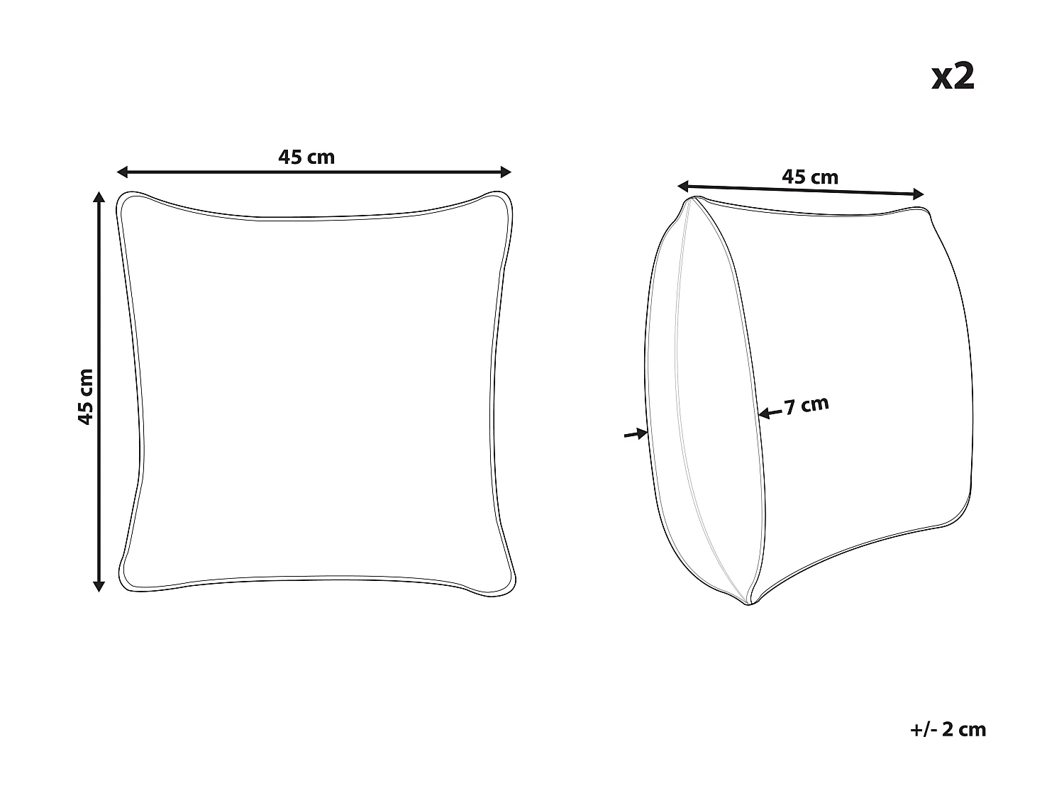 Lot de 2 coussins décoratifs ECLIPTA 45 x 45 cm Vert Unicolore