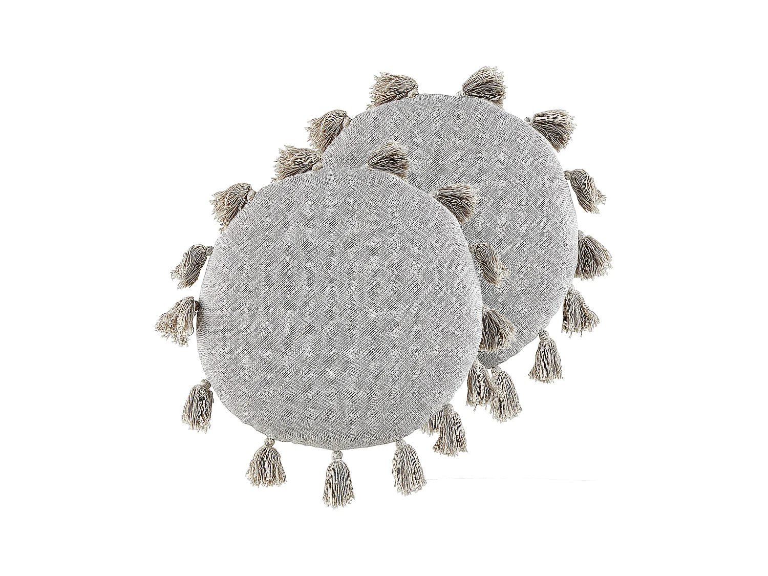 Lot de 2 coussins décoratifs MADIA Coton 45 x 45 cm Gris Unicolore