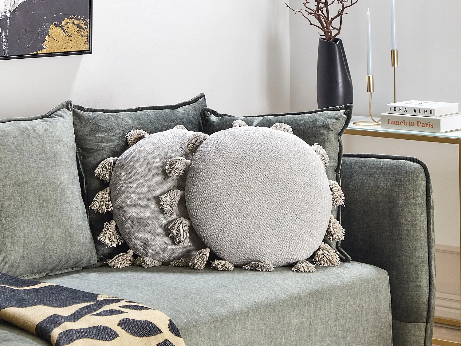 Set of 2 Decorative Cushions MADIA Cotton 45 x 45 cm Grey Solid