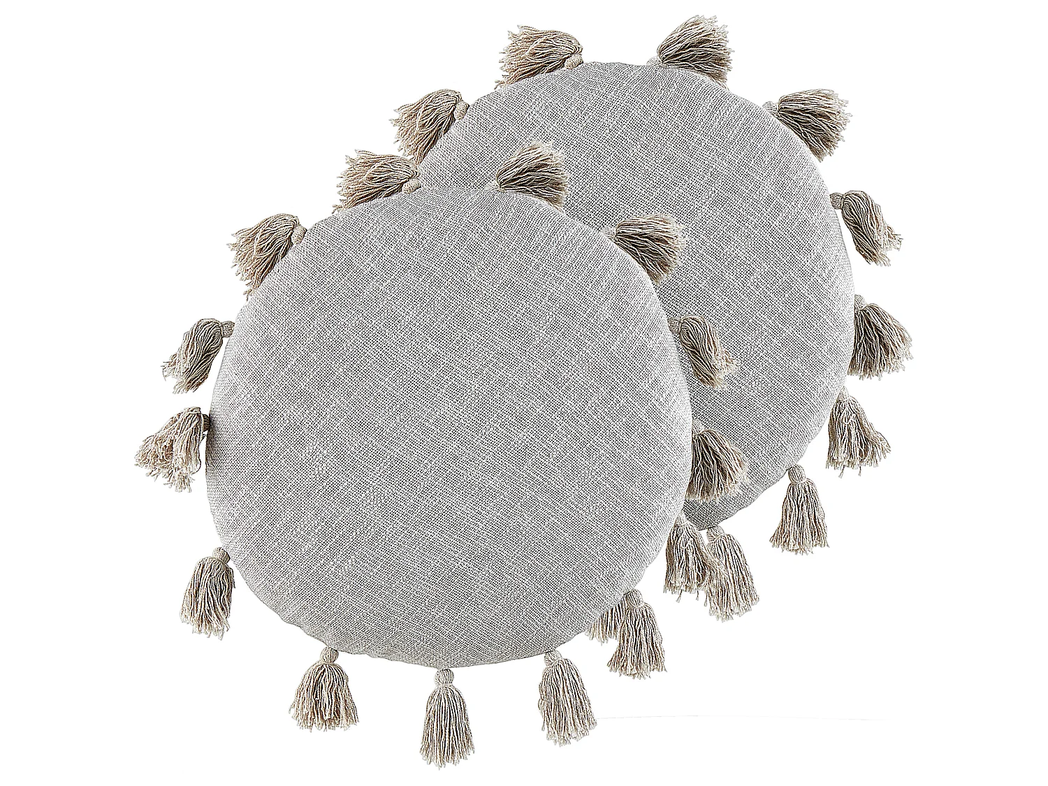 Set of 2 Decorative Cushions MADIA Cotton 45 x 45 cm Grey Solid