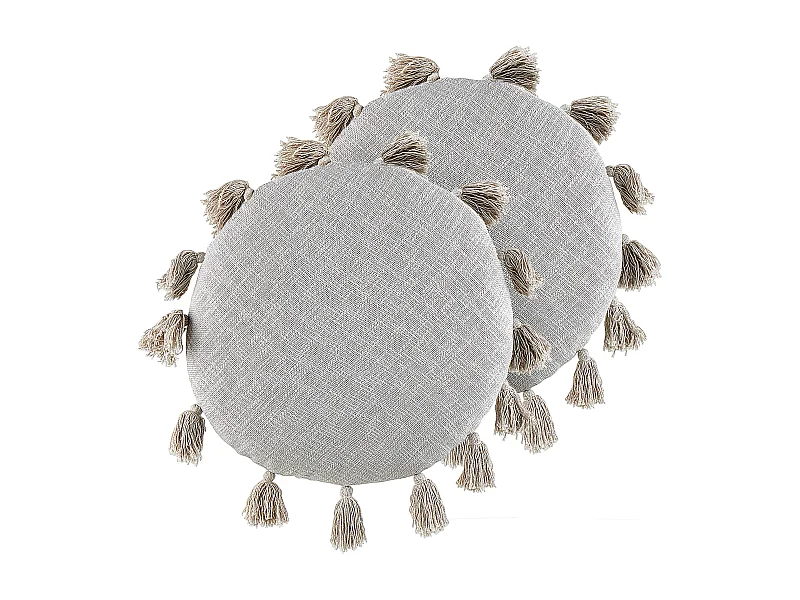 Lot de 2 coussins décoratifs MADIA Coton 45 x 45 cm Gris Unicolore