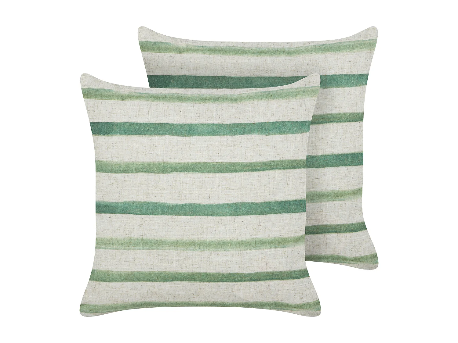 Set van 2 decoratieve kussens KAFRA 45 x 45 cm Groen Gestreept