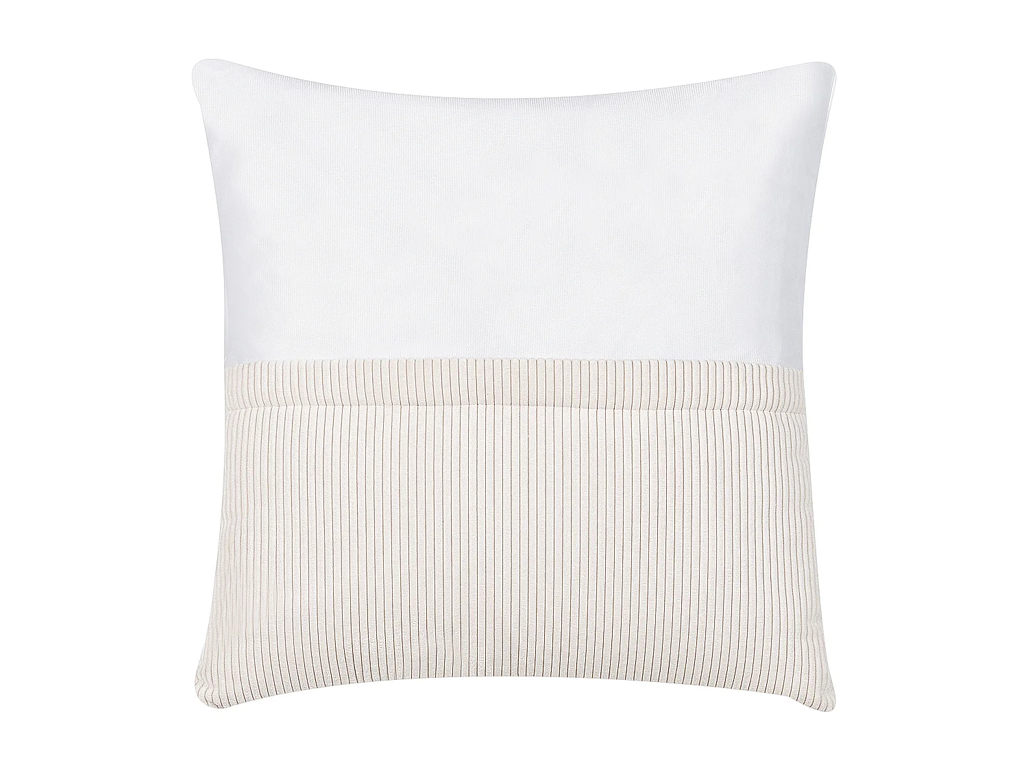 Ecksofa LUNGO Cord Cremeweiss 4-Sitzer rechtsseitig