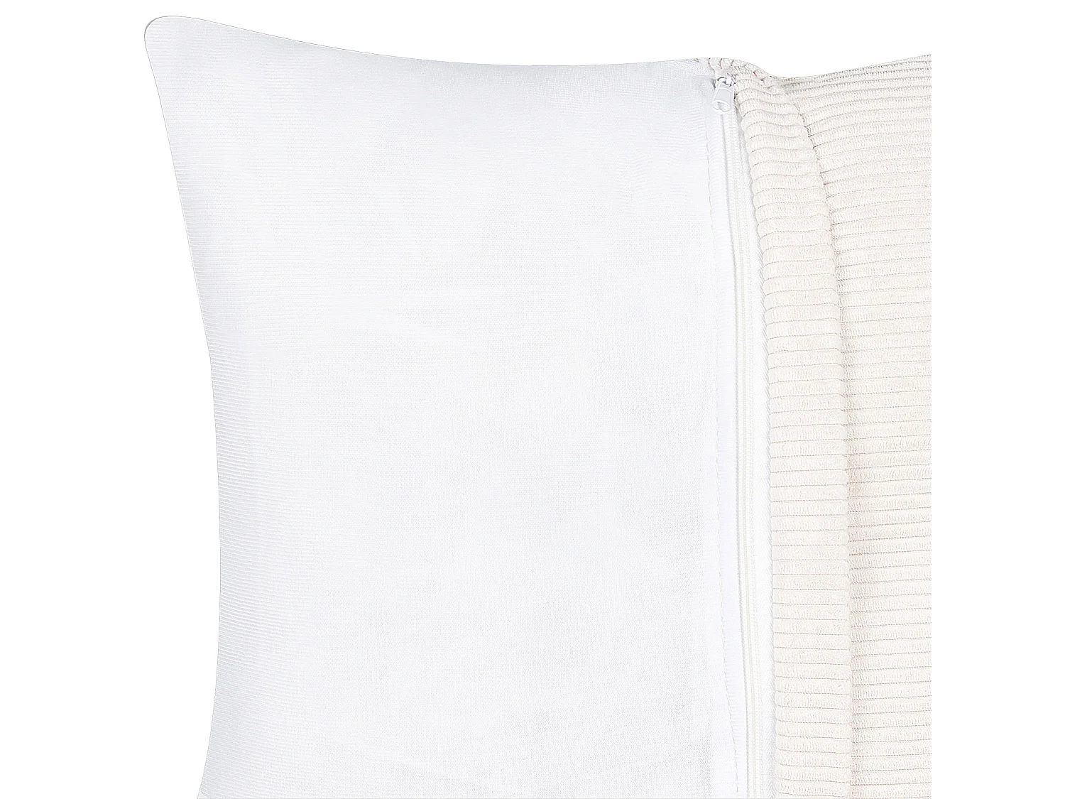 Ecksofa LUNGO Cord Cremeweiss 4-Sitzer rechtsseitig