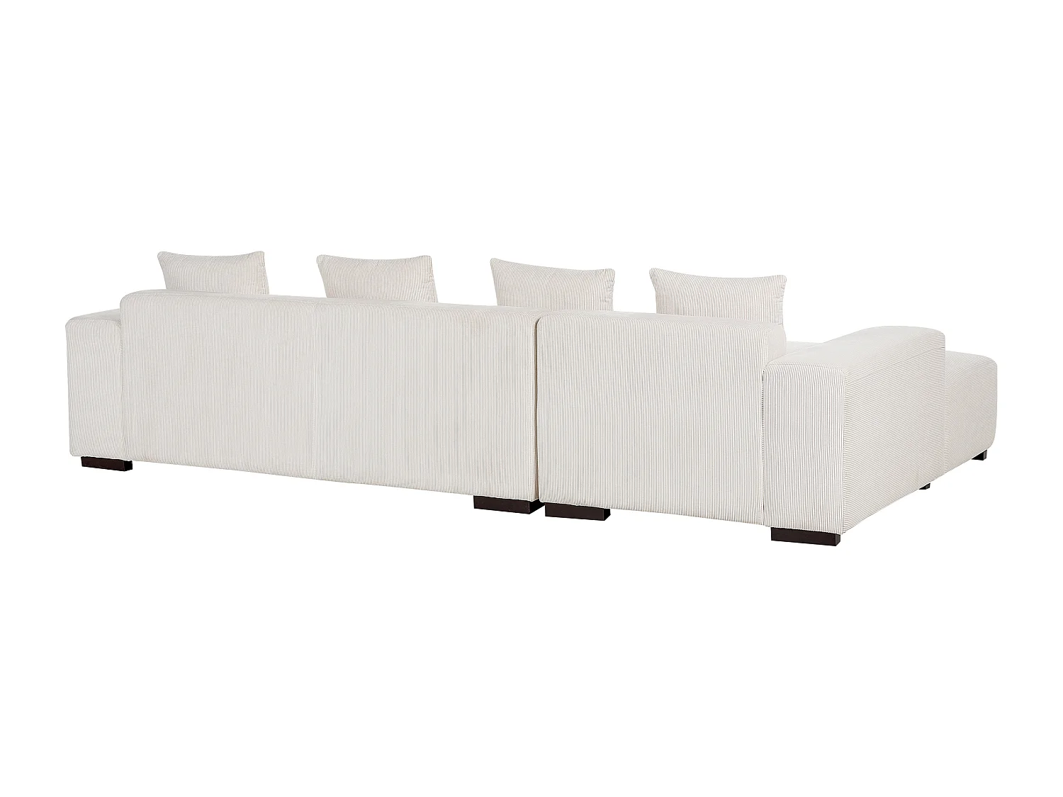 Ecksofa LUNGO Cord Cremeweiss 4-Sitzer rechtsseitig