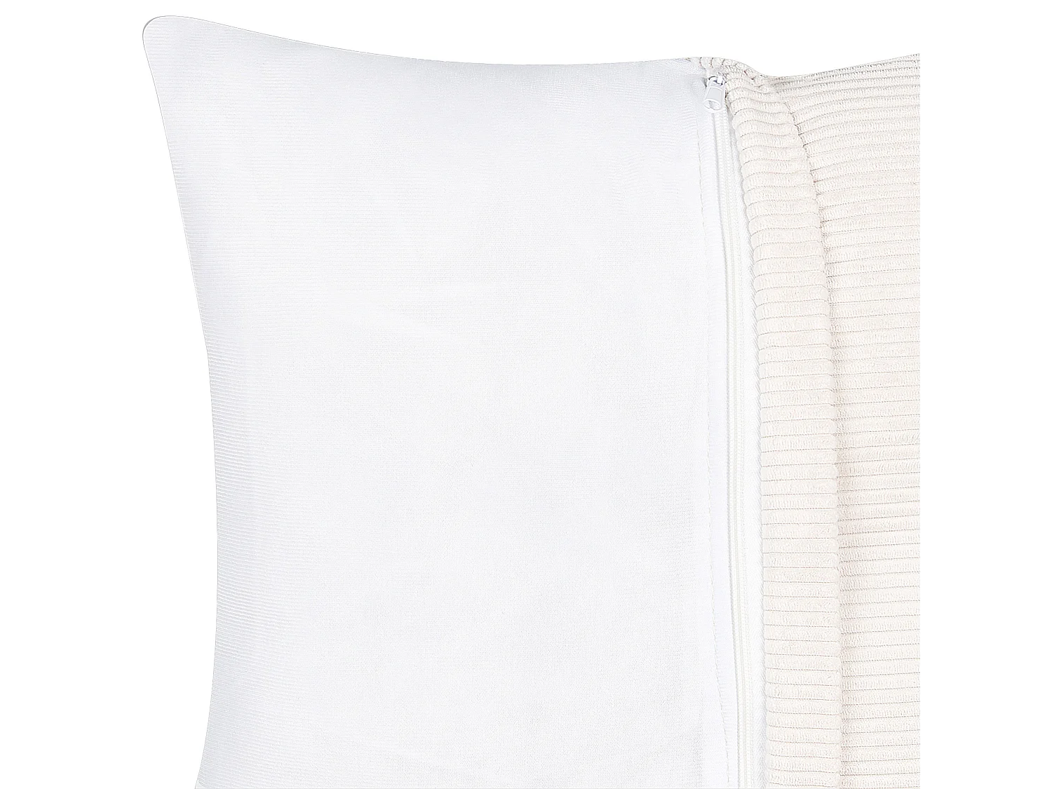 Narożnik LUNGO Sztruks Złamana biel dla 4 osób Prawostronny