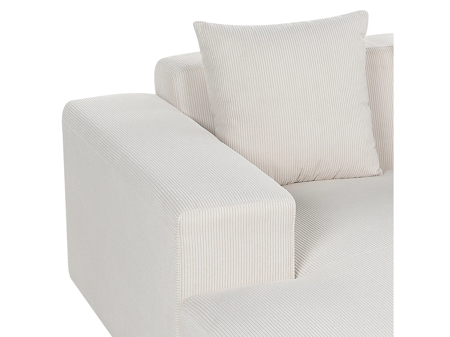 Narożnik LUNGO Sztruks Złamana biel dla 4 osób Prawostronny